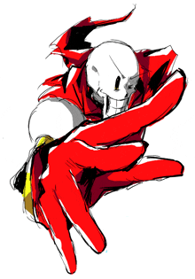 a drawing of papyrus with a red cape