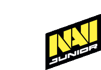 the logo for navi junior is yellow and black