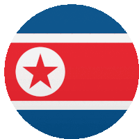 a red white and blue circle with a red star in the middle