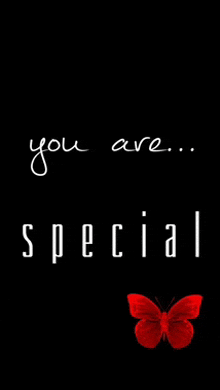 a poster that says you are special with a red butterfly