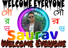 a picture of a man with sunglasses and the words welcome everyone sauray