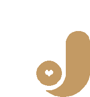 a brown letter j with a heart in the middle of it