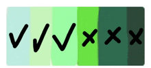 the letters v and x are lined up in a row on a green background