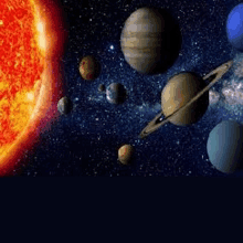 a picture of the sun and the planets of the solar system