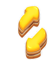 a sticker of two sandwiches with yellow icing