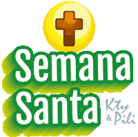 a sign that says semana santa with a cross on it