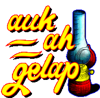 a cartoon drawing of a lamp with the words " awek = ah gelapo "