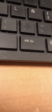 a close up of a black keyboard with the alt gr key visible