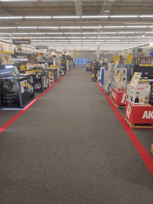 an aisle in a store with a sign that says navigation on it