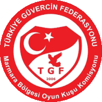 a red and white logo for tgf which was established in 2006