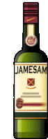 a bottle of jamesam with a man 's face on it