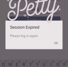 a screen that says " session expired " on it