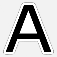 the letter a has a white border around it