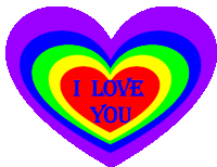 a rainbow heart with the words i love you in the center