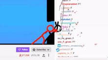 a screenshot of a twitch stream with the number 27,358 at the top left