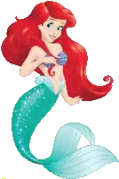 ariel from the little mermaid with red hair and a green tail