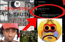 a collage of images with the words 2099 music the truth on the top