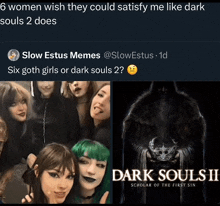 a poster for dark souls ii shows a group of girls