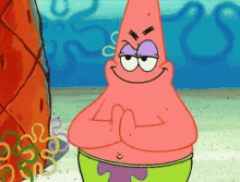 patrick star from spongebob squarepants with his hands folded