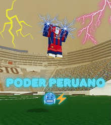 a picture of a soccer game with the words poder peruano on the bottom