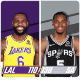 two basketball players from the lakers and spurs