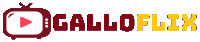 a logo for galloflix with a tv and play button