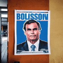 a poster of a man in a suit and tie with the word bolisson on it