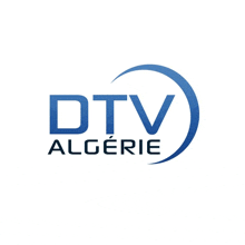 a logo for dtv algerie with a blue circle around it