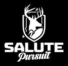 a logo for salute pursuit with a deer on it