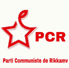 a logo for parti communiste de rikkamv with a red star on a white background