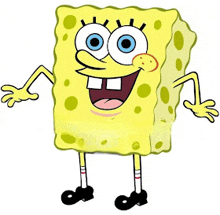 a cartoon drawing of spongebob squarepants smiling