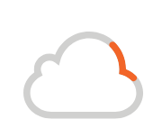 an icon of a cloud with an orange stripe on the bottom .