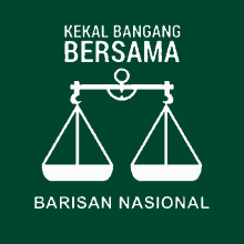 a green background with a scale and the words kekal bangang bersama