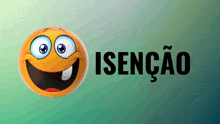 a cartoon smiley face with the word isencao in the background