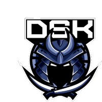 a logo for a company called dek with a samurai