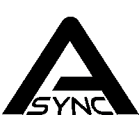 a black and white logo that says sync on the bottom