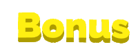 the word bonus is written in yellow letters