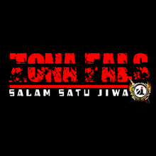 a black background with red text that says " salam satu jiwa " on it