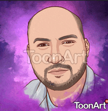 a cartoon drawing of a man with a beard by toon art