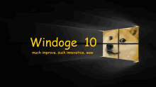 a poster for windoge 10 with a picture of a dog on it