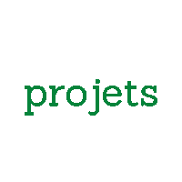 a white background with the word projets in green