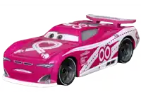 a pink and white race car with the number 00 on it