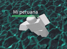 a white roblox character with the name mi peruana written on it