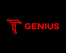 a black background with the word genius in red