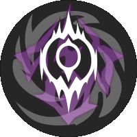 a purple and black circle with a white circle in the middle