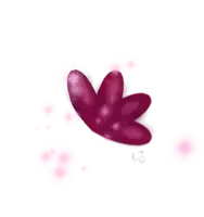 a purple flower is floating in the air