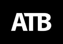 the word atb is white on a black background .