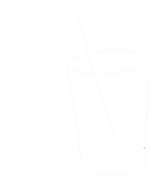 a drawing of a glass with a straw in it .