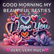 a poster that says good morning my beautiful besties i love you