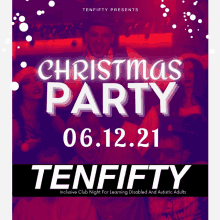 a poster for a christmas party that takes place on 06.12.21